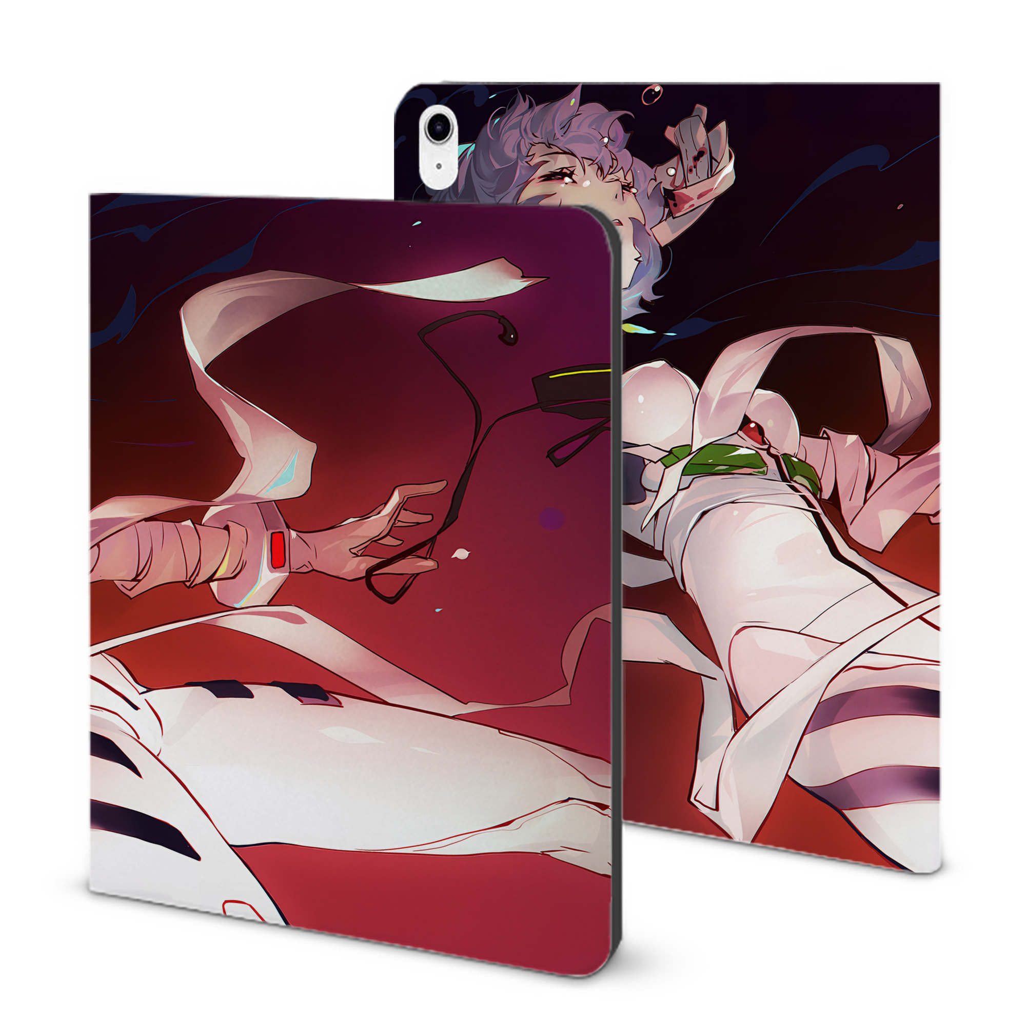 （画像用） EVA 新世紀エヴァンゲリオン IPad ケース ブック型 PUレザー TPU 耐衝撃 軽量 薄型 ペン収納なし 全面保護 IPad 各モデル対応